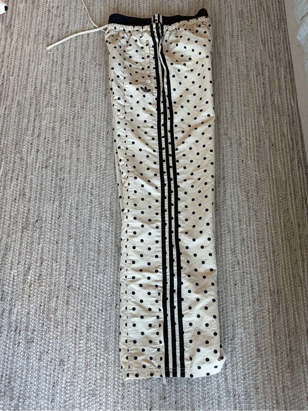 Adidas x ASOS limited edition Women's Cream Polka Dot Wide-Leg Track Pants - Picture 7 of 8